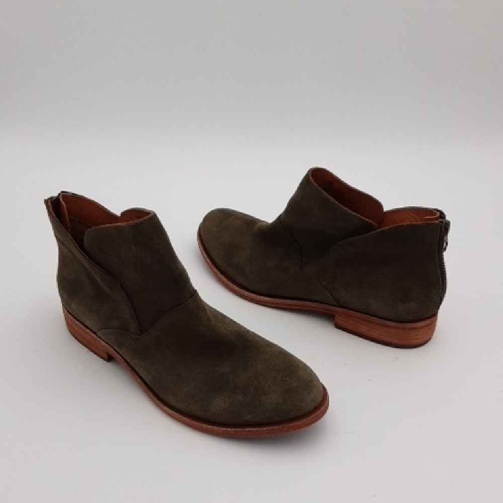 Kork-Ease  Olive Suede Ankle Boots Women Green 8M Casual Rodeo Festival Office